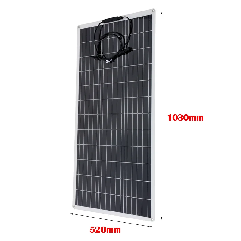 Imagem -06 - Painel Solar 300w 600w Pet Painéis Flexíveis Painel de Geração de Energia Fotovoltaica para Kit de Sistema de Carregador de Bateria de 12v ao ar Livre