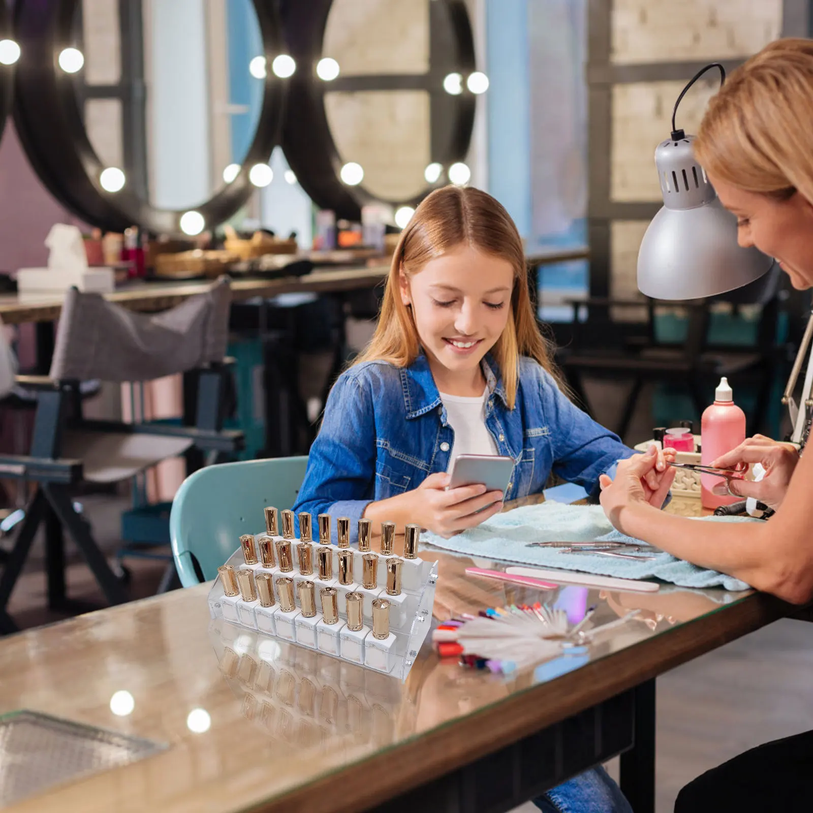 

Acrylic Makeup ganizer 3 Layers Clear Lipstick Holder Shelf Nail Polish Desktop Storage Box for Bedroom dresser