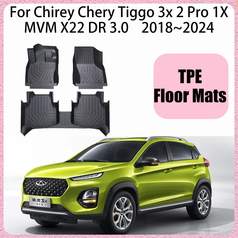 

Для Chirey Chery Tiggo 3x 2 Pro 1X DR 3.0 2018 ~ 2024 2019 2020 2021 2022 2023 Автомобильные коврики из ТПЭ с левым рулем Водонепроницаемые ковры Защитные аксессуары для интерьера