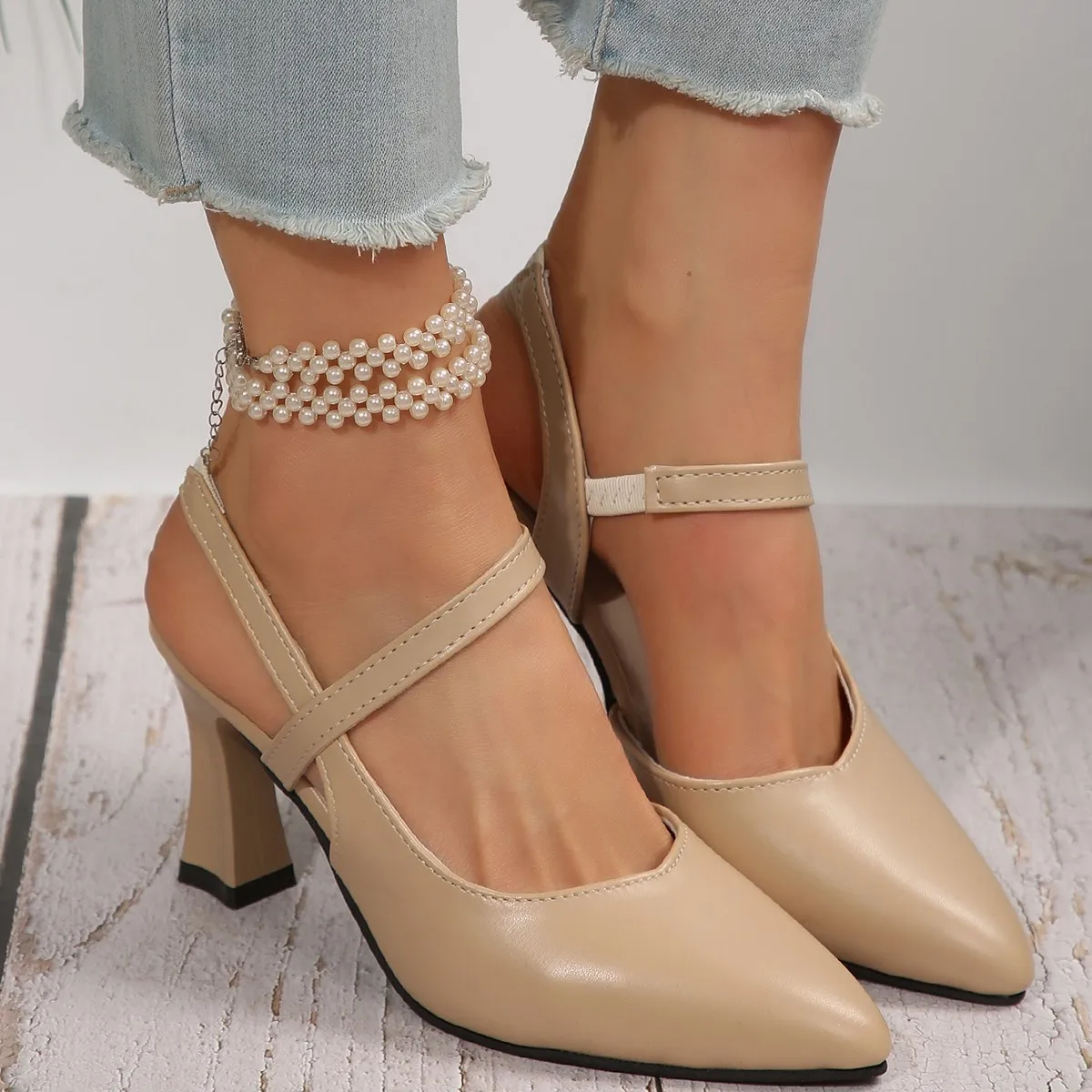 Zapatos De Mujer Women Cute Pointed Toe Brown Light Weight Hollow Out High Heel Shoes Lady Casual Black Comfort Party Shoes