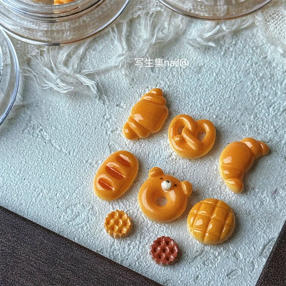 한국식 베이킹 시리즈 시뮬레이션 크루아상 네일 아트 쥬얼리 네일 액세서리