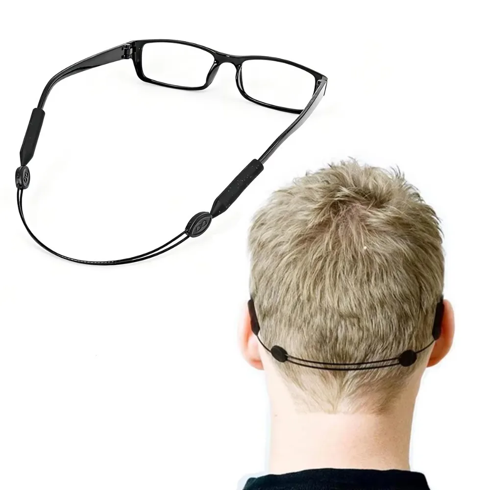 3 Stück universelle, verstellbare Brillenbänder aus Silikon, rutschfest, für Damen und Herren, als Sicherheitsbrillenhalter. – Detail 5