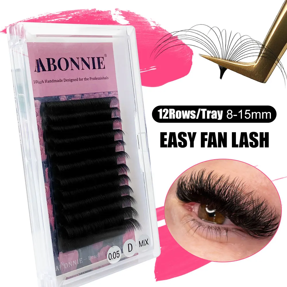ABONNIE Cashmere Eyelashes Easy Fans Wires Extension Bloom Auto Fans Eyelash Mega Volume Lashes Natural Volume Eyelash