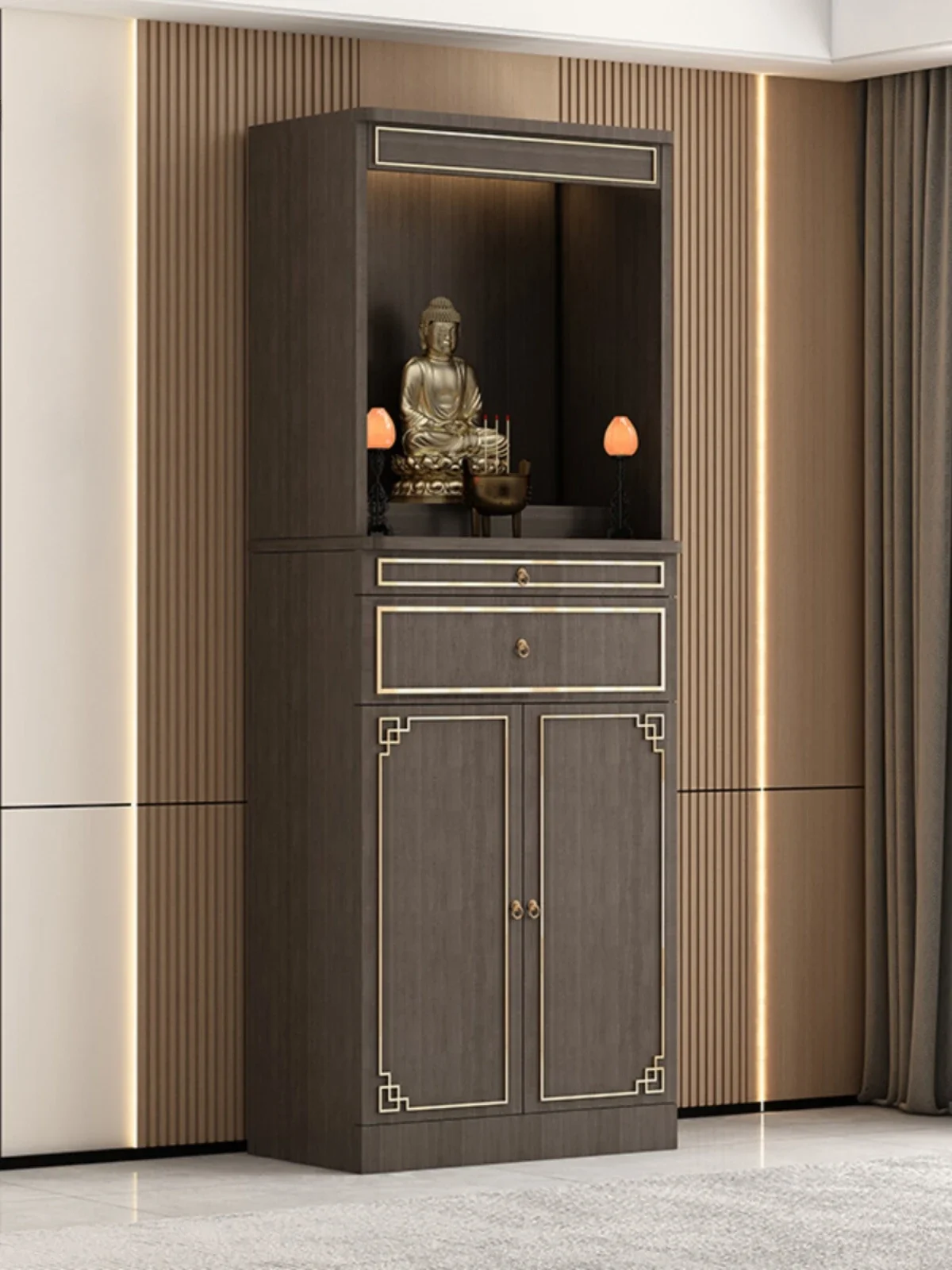 SGF Buddha Cabinet Offering Shrine Buddha Terrace Household Modern Guanyin God of Wealth Cabinet