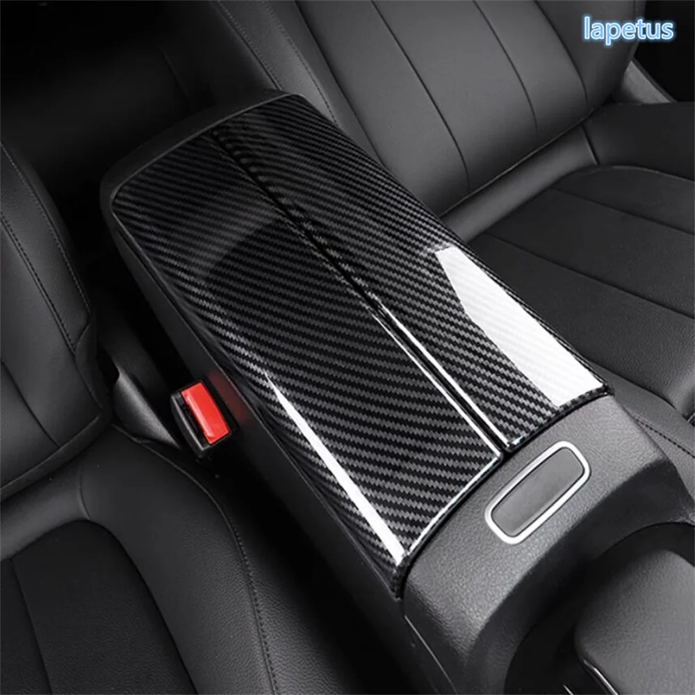 ABS Carbon Fiber Armrest Box Protector Covers Car Central Armrest Decorative Trim For Mercedes-Benz GLB 180 200 X247 2020 - 2024