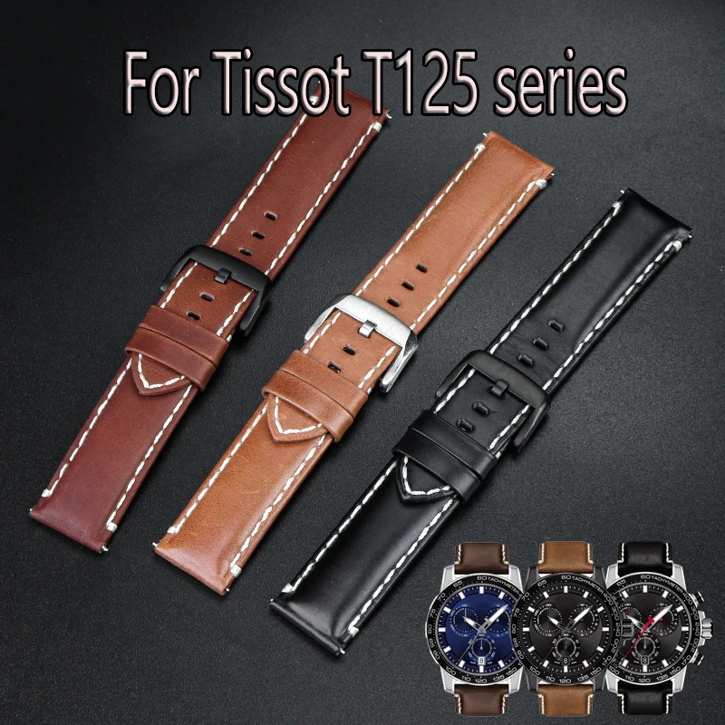 

22mm Bracelet For Tissot Quick Dare Series T125617A Men's High-quality Watch Strap With Accessories T116617 Leather Watchband