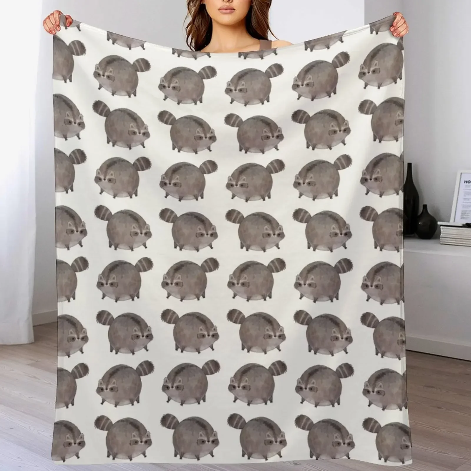 

Chubby Trash Panda Throw Blanket Soft Comfort Blanket for Reading Watching TV