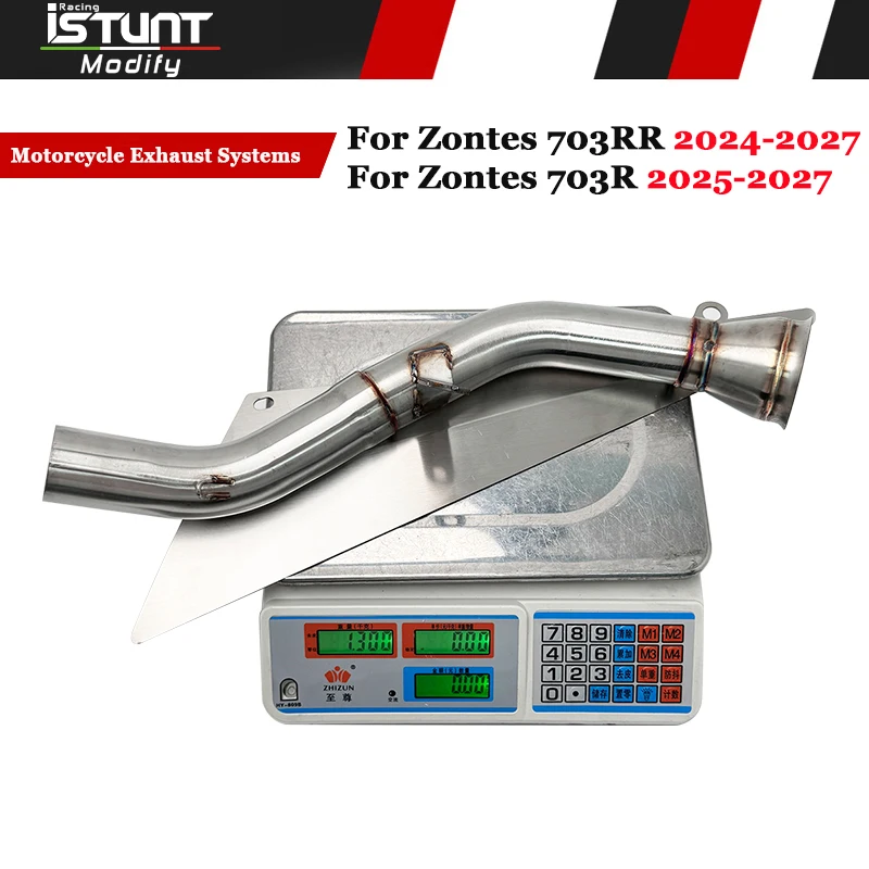 Motorcycle Exhaust Systems Side Row Link Pipe Escape Slip On For Zontes 703RR 703R 2024 2025 2026 2027 Connection 51mm Muffler
