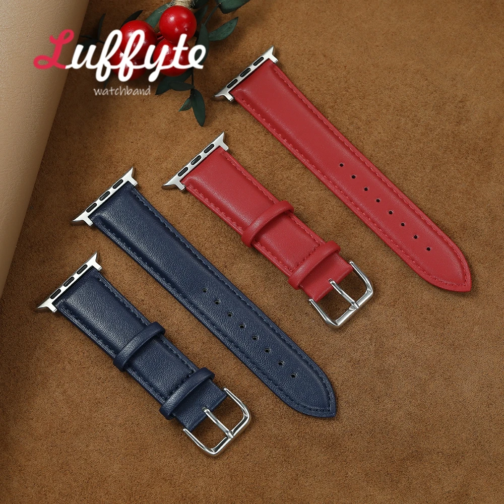Kunstlederarmband für Apple Watch Band 38–49 mm, Damen- und Herrenarmband für iWatch-Serie 1–10, Ultra SE 2, Smartwatch-Band
