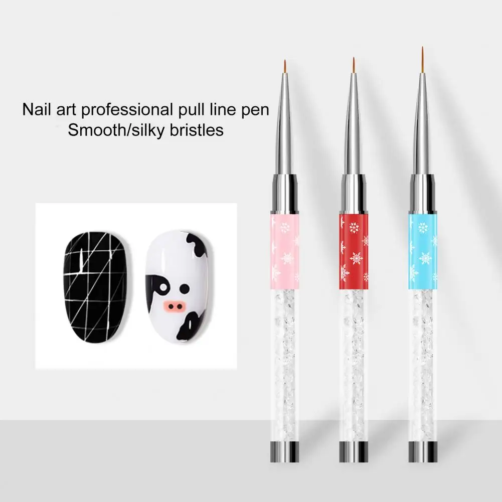 

Nail Liner Pen Snowflake Print Faux Crystal Fine Point Nail Design Professional Nail Art Liner Brush Pen Nail Salon Tool