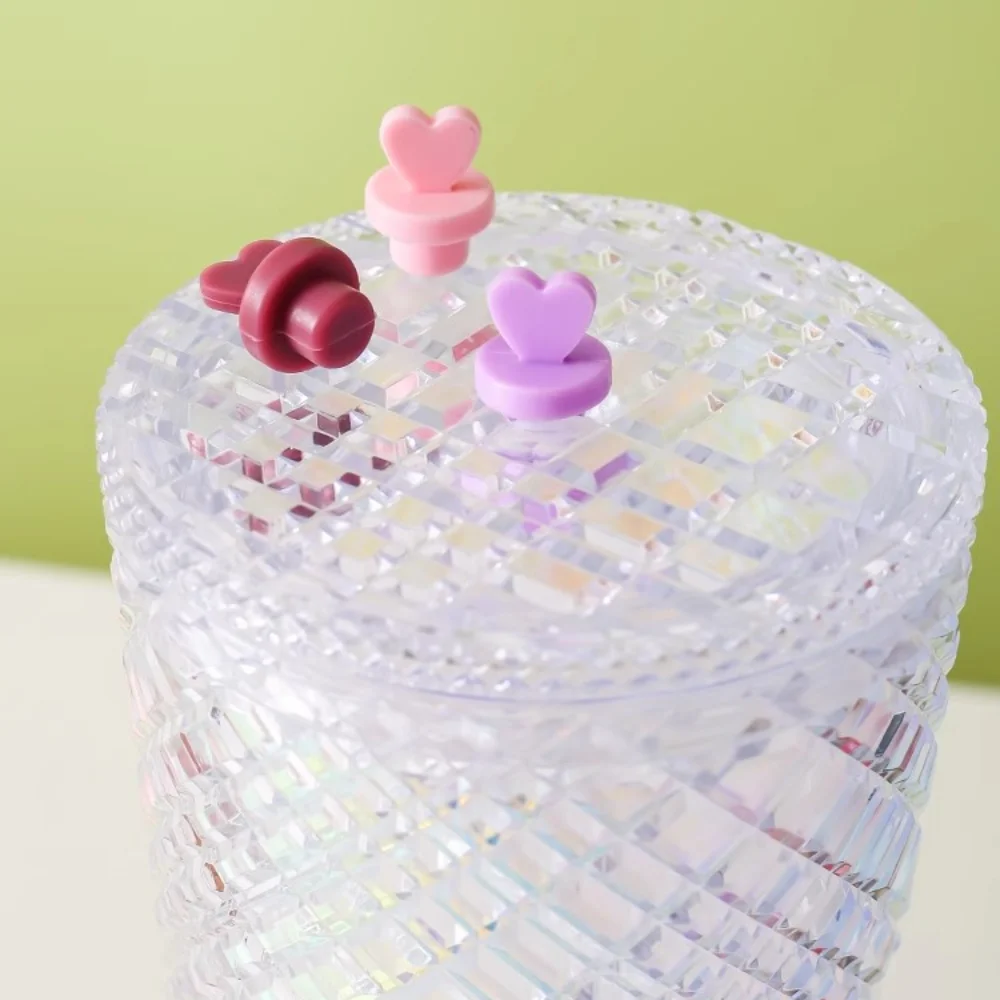 سدادة غبار زجاجة سيليكون قابلة لإعادة الاستخدام ، غطاء أدوات شرب ، أدوات شرب ، ثقب قش زجاجي مزخرف ، سدادة سيليكون #4