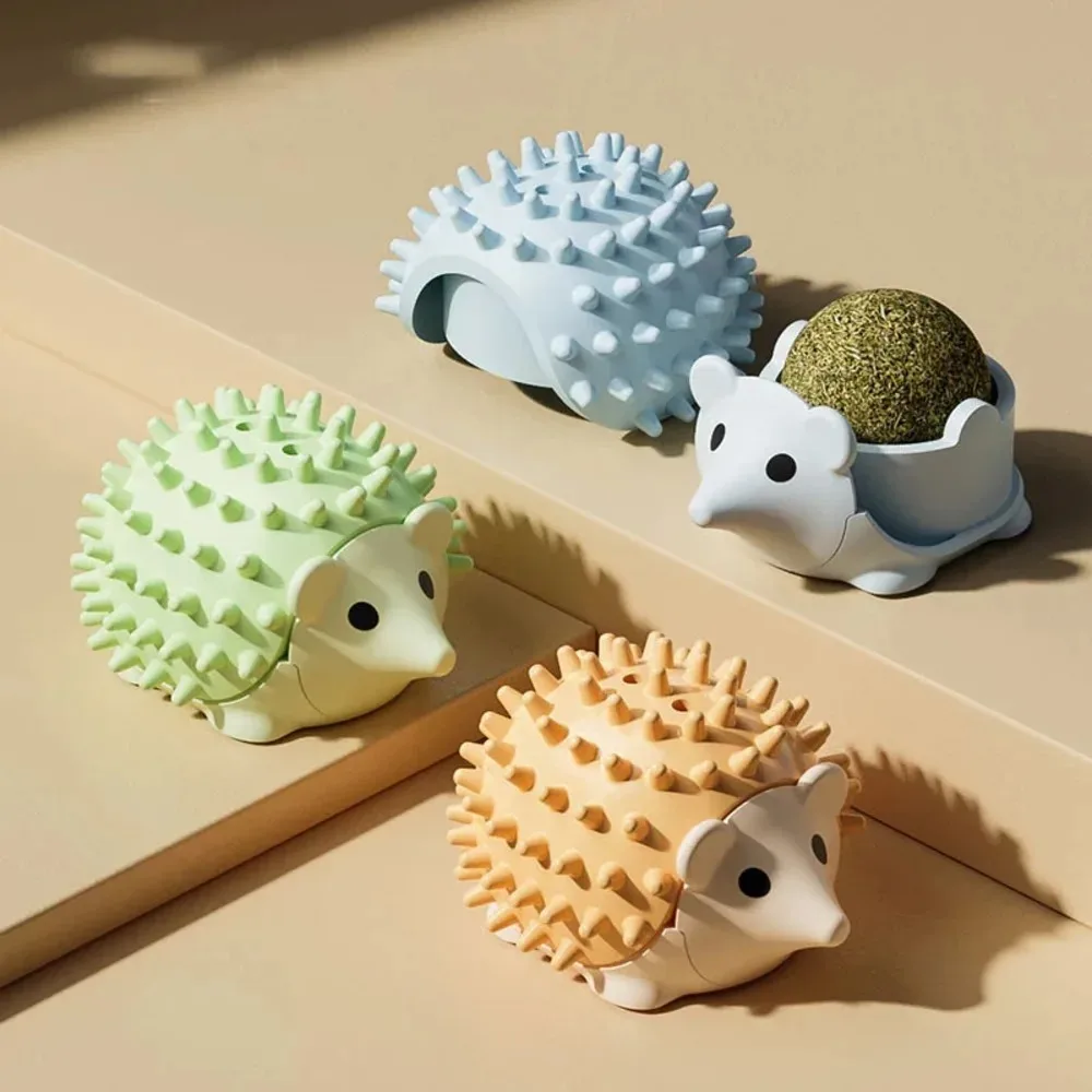 

Hot selling Cat Catnip Toy Multifunctional Wall Sticker Hedgehog Tickler Teeth Grinder Cat Self-Entertainment Toys Pet Supplies