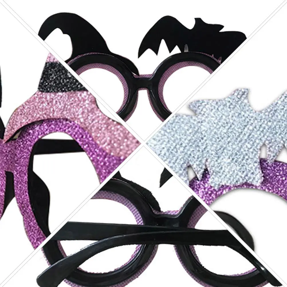 

2Pcs Halloween Witch Bat Stylish Glasses Bright Colors Themed Patterns Novel Shapes Design Masquerade Carnival Cosplay