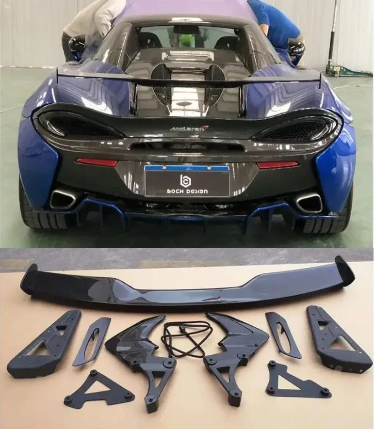 

Для McLaren 540 570S 570GT 2016-2021: задний спойлер/антикрыло из настоящего карбона, накладка на багажник, комплект обвеса