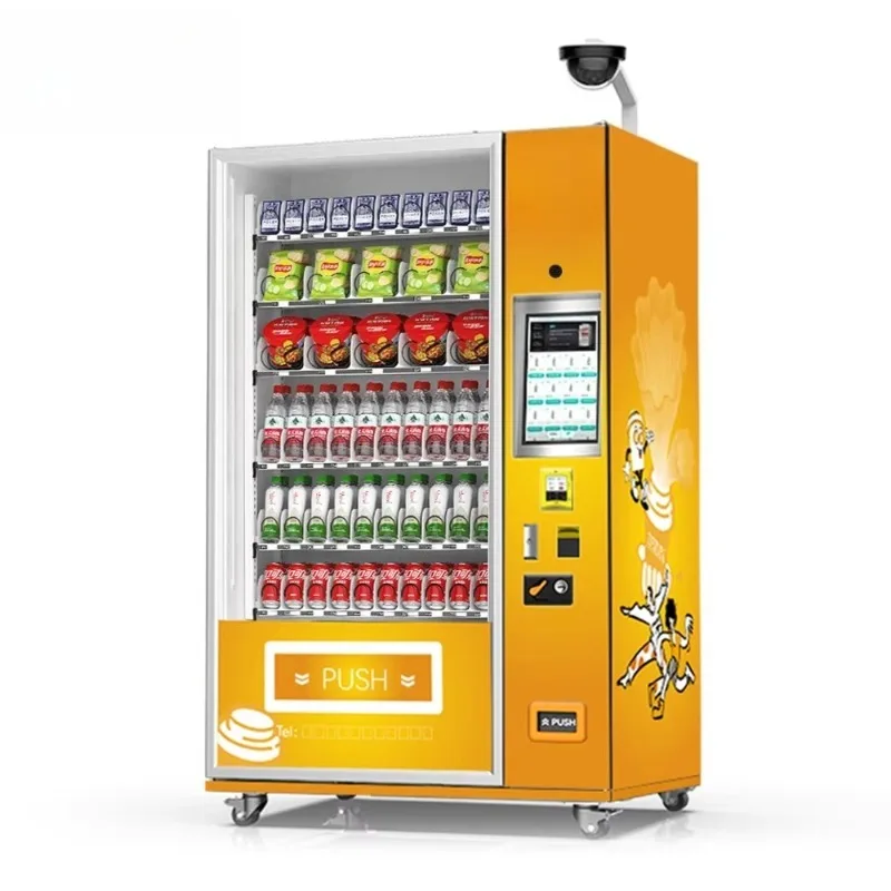 Large Outdoor Food & Beverage Intelligent Combination Vending Machine with SDK Cloud-Based Management Touchscreen