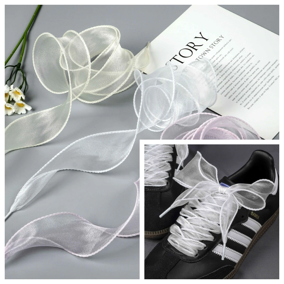 

1 пара 4 см широкой пряжи, модные милые сказочные шнурки для тренировок на плоской подошве для девочек, парусиновая обувь, кружевная спортивная повседневная обувь с ремешком