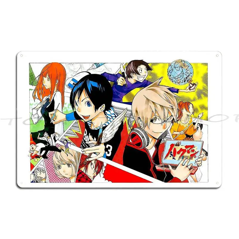 Placa de Metal Decorativa Takeshi Obata Bakuman Tsugumi Oba e Takeshi Oba, Decoração de Parede para Bar, Pintura Decorativa, Placa de Lata Personalizada, Pôster