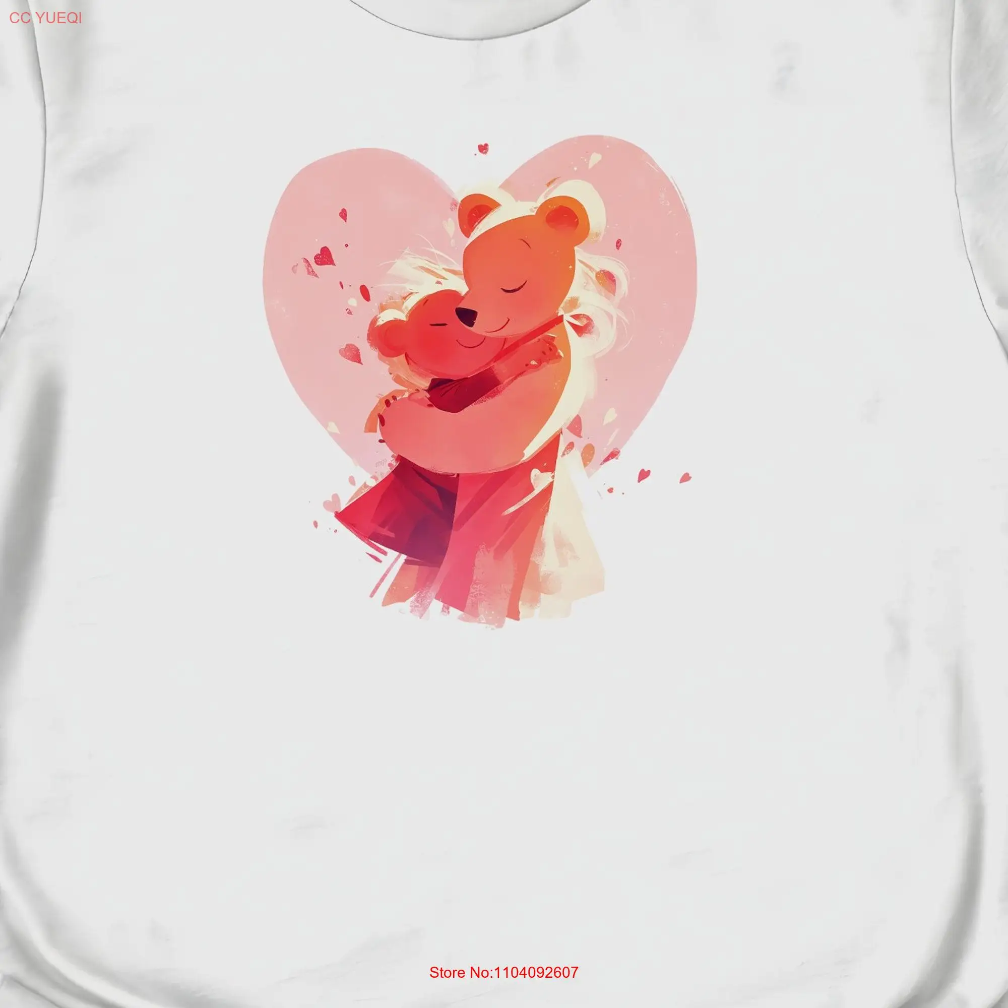 Mother's Day Special Bear Hug T Shirt Adorable Mom Unique Mama Love Women's long or short sleeves