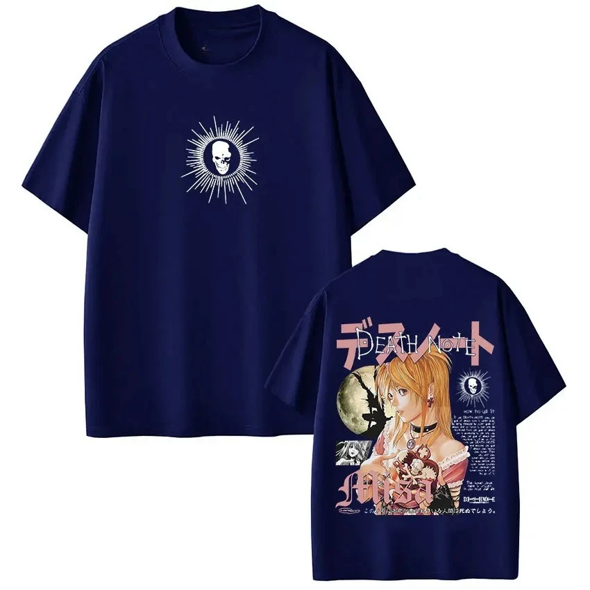 Fashion Hip Hop Short Sleeve T-shirts Japanese Anime Death Note Misa T Shirts Men Women High Quality Cotton Tee Shirt Streetwear