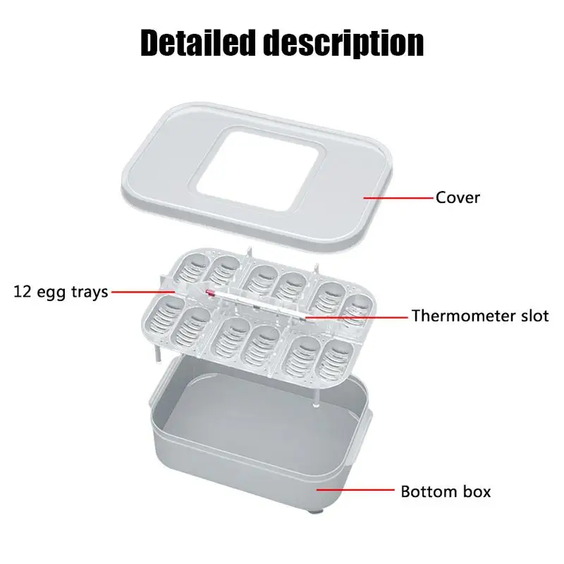 Reptile Hatching Box 12-Compartment Reptiles Eggs Incubator Tray Reptile Lizard Incubation Box Hatchery Tools Suitable For