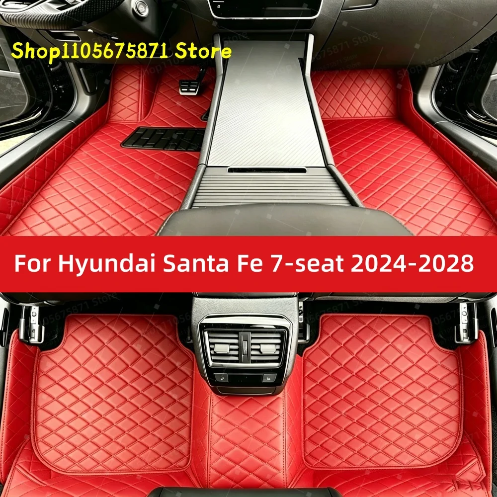 Custom Car Floor Mats Fit For Hyundai Santa Fe 7-seat 2024 2025 2026 2027 2028 Car Mat Accessories Mats Carpets