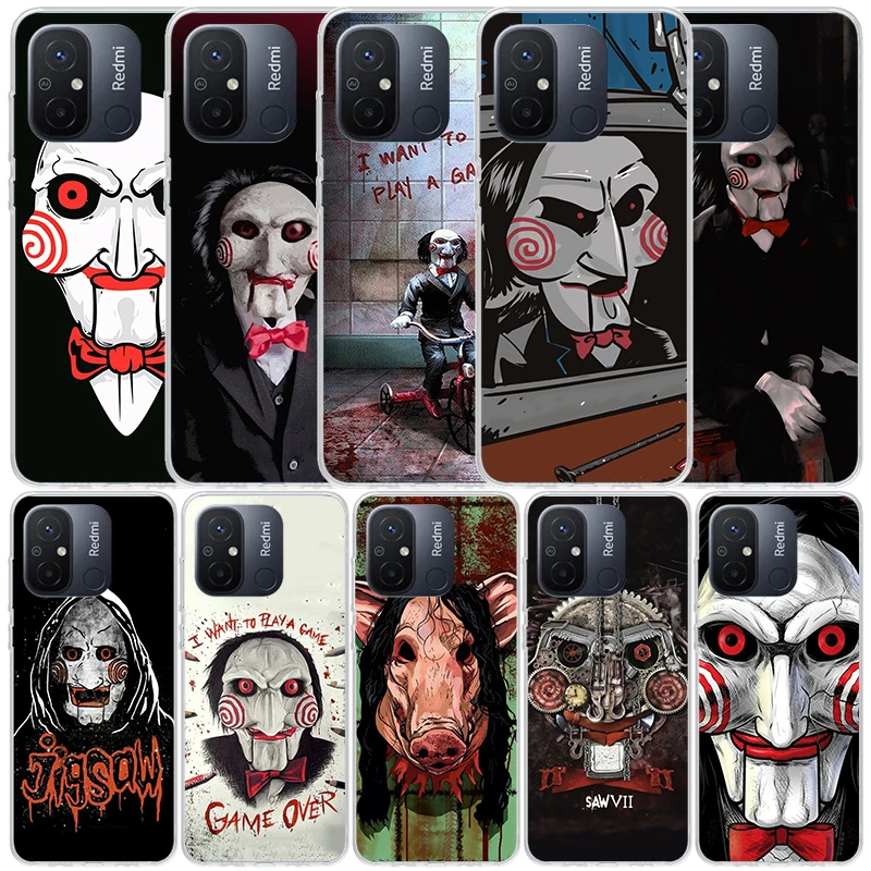 The Jigsaw Killer Horror Phone Case For Xiaomi Redmi 12C 12 10C 10 10A 9C 9A 9T 9 8 8A 7 7A 6 Pro 6A K20 K30 K40 S2 Soft Back Co