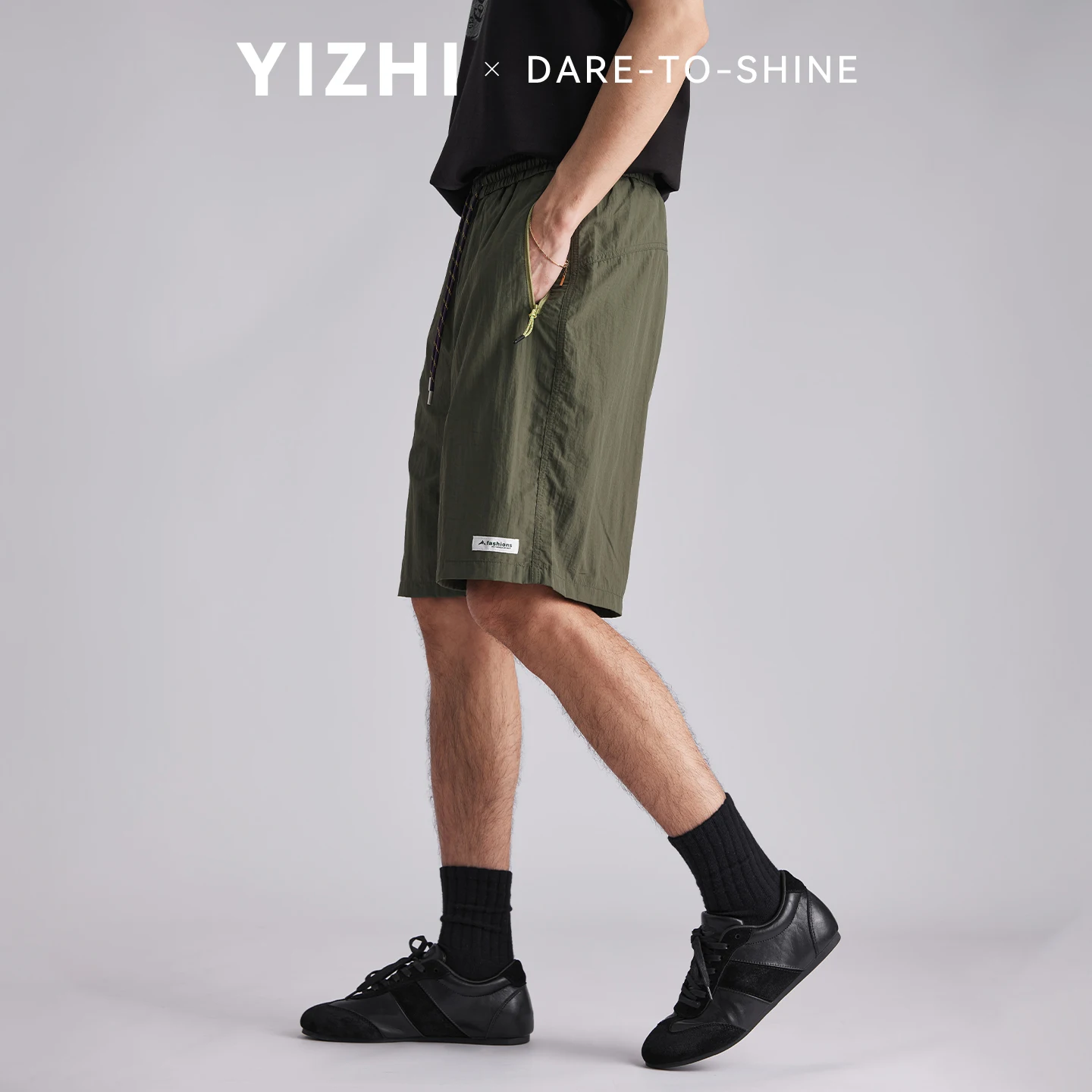 Men Mountain Style Color Block Drawstring Straight Cargo Casual Shorts Summer Loose Breathable Sports 5 Inch Bermuda Shorts