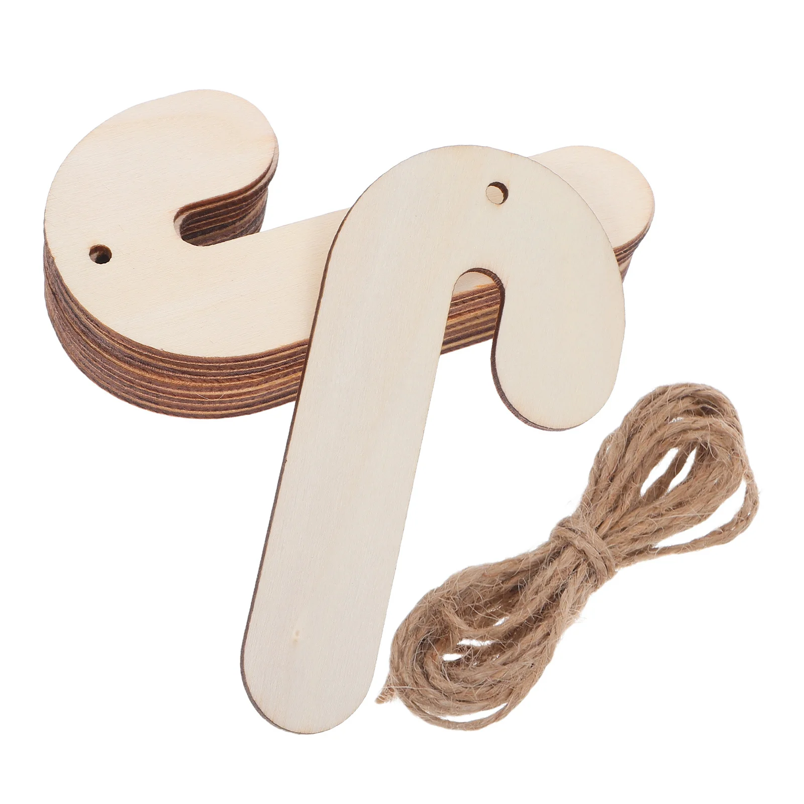 

30pcs Halloween Doodle Wood Slices Unique Design For Diy Painting Crafts Christmas Candy Cane Cutouts Blank Wooden Ornaments