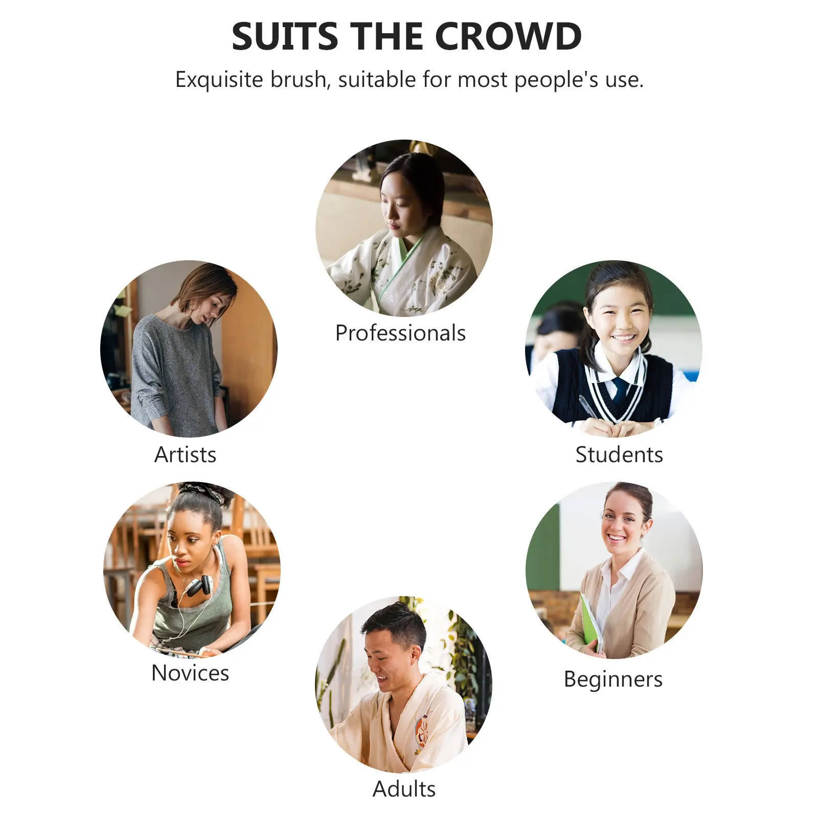 

1 Piece Professional Chinese Calligraphy Brush Pen Smooth Writing No Portable for Artists Students Beginners Painting