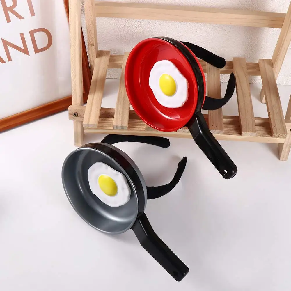 

Girl Pan Cute Hair Clip Fried Egg Korean Style Headwear Fake Food Hair Hoop Simulation Food Headband Female Hair Accessories