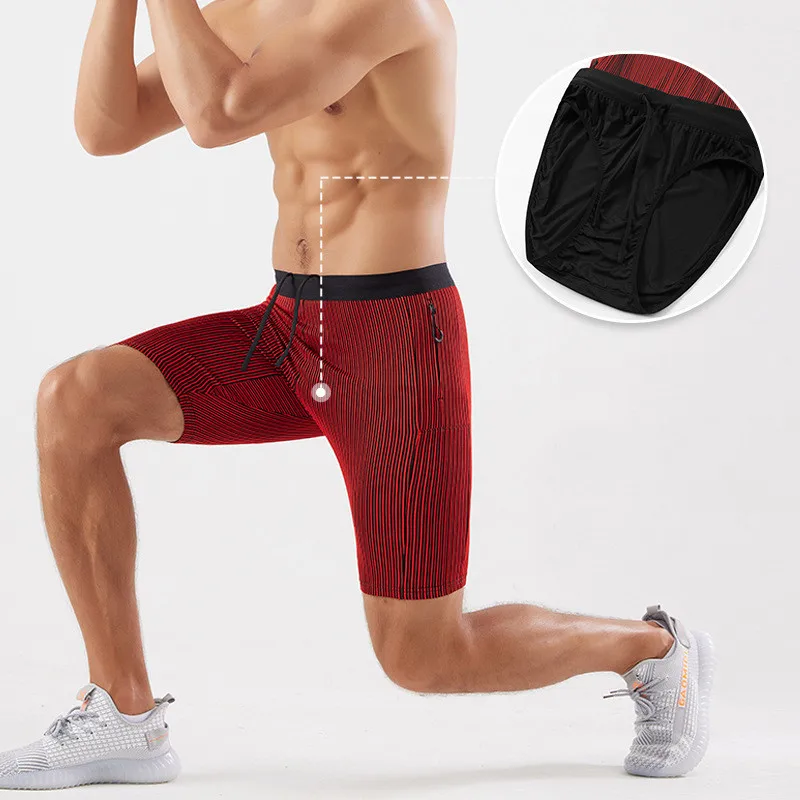 Men Student Basketball Shorts With Lining Sport Suits Gym Soccer Exercise Hiking Running Fitness Board Beach Short Pants J35