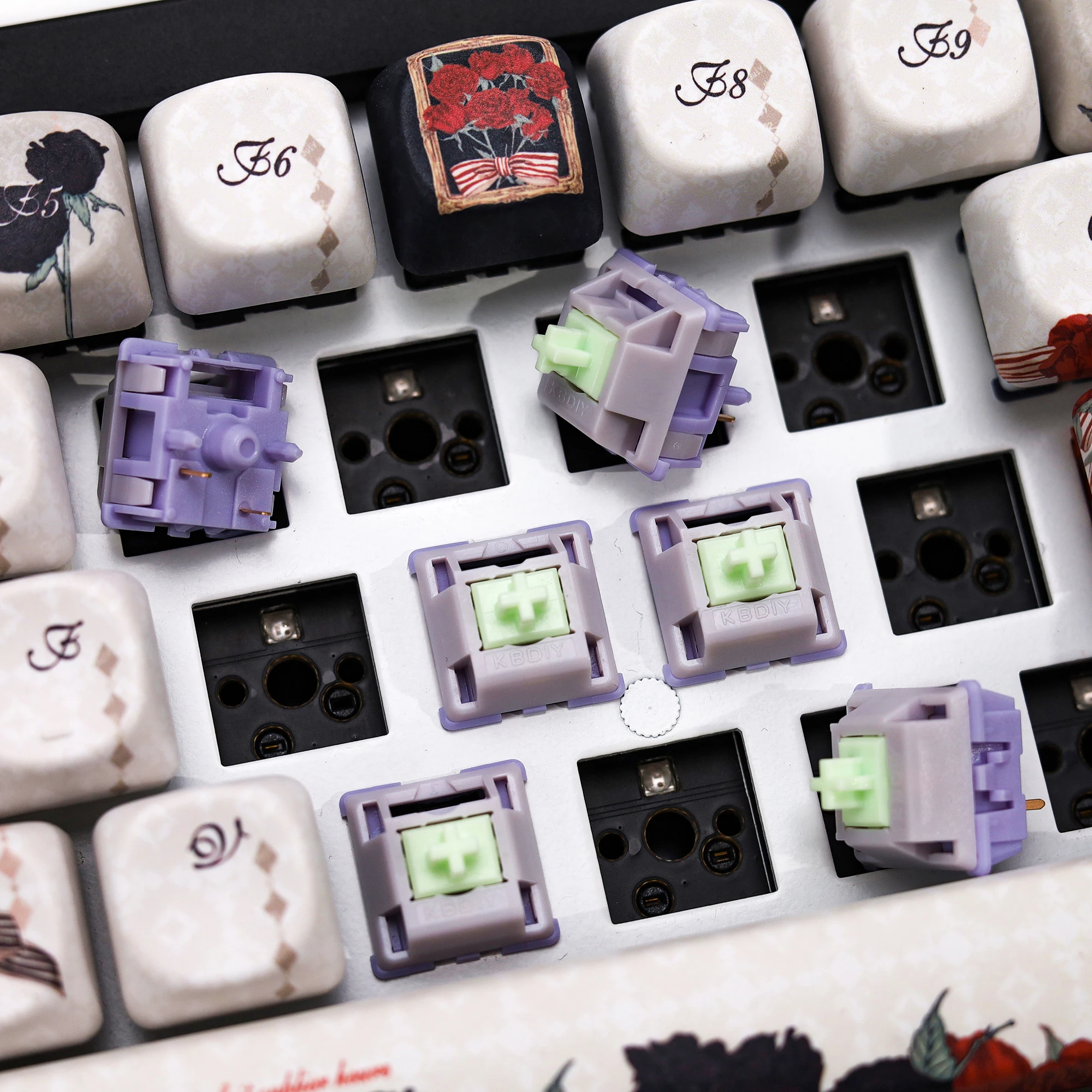 

KBDIy Keyboard Linear Switches Custom Wisteria Switch DIY 45gf PC Mechanical Keyboard Gaming 5-Pins for Aula F75 F99 Pro