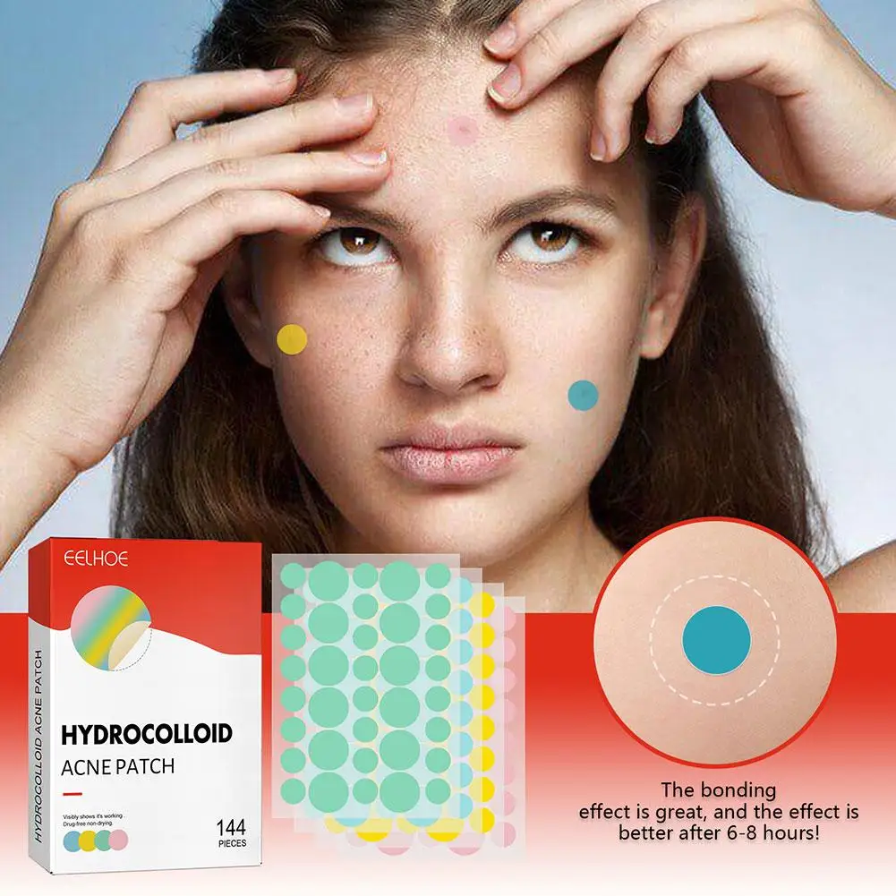 144patches Acnes Pimple Patches For Zits And Blemishes,invisible Or Colorful Spots Treatments Stickers For Face And Skin Ca R7q4