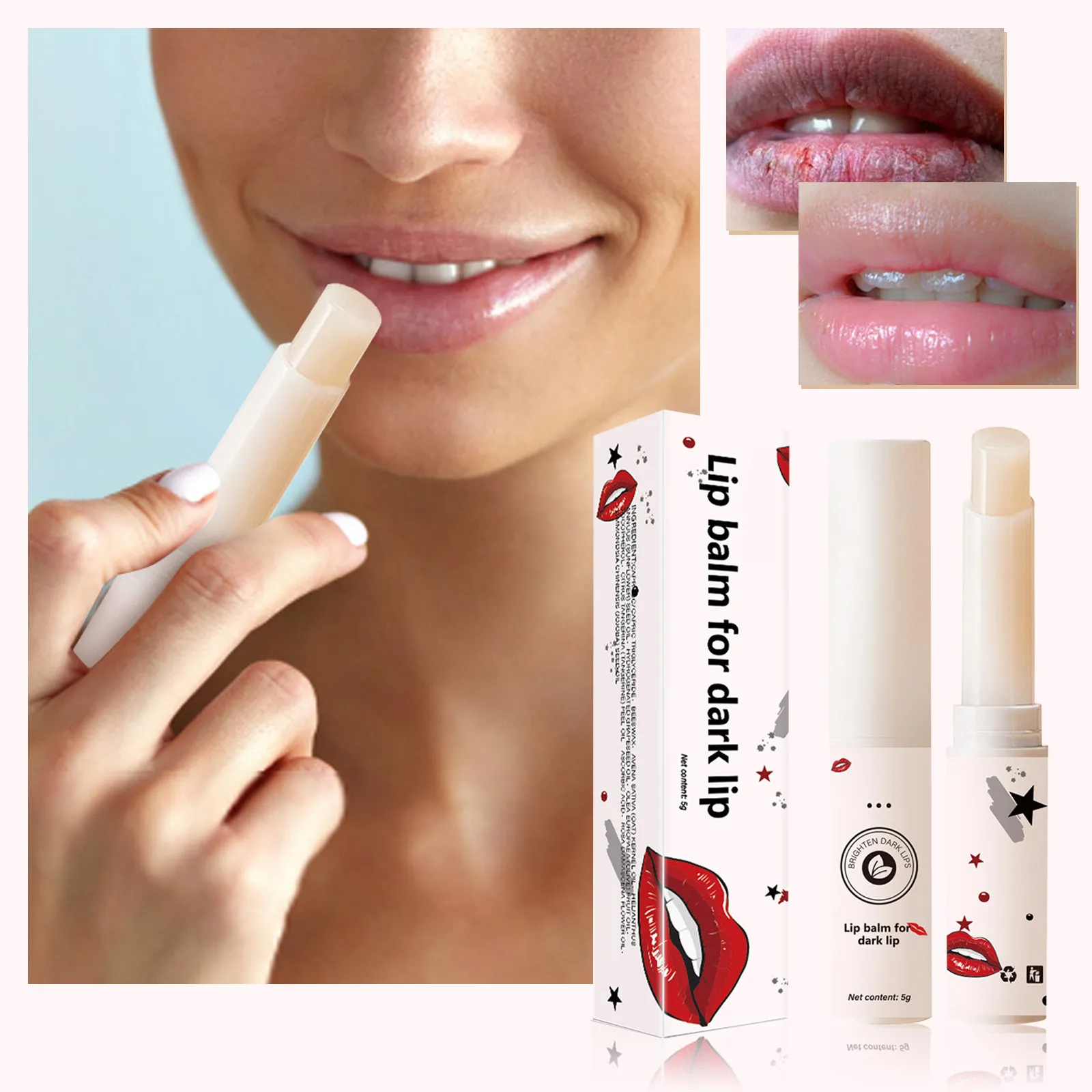 5g Lip Balm To Remove Black Lips To Remove Black Lip Lines Dry And Cracked Lip Lines Melanin Precipitation Rejuvenating Lip Care