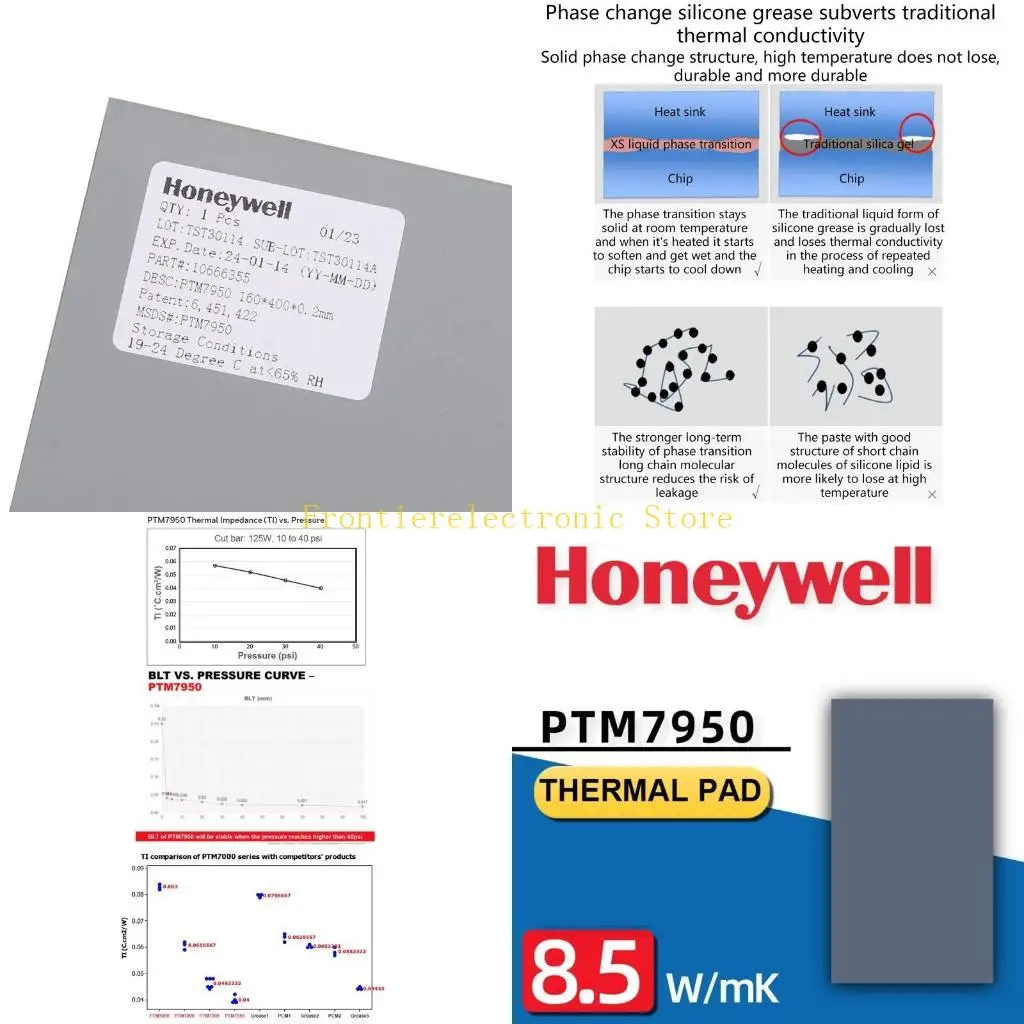 

G8DB PTM7950 Thermal Silicone Grease Pad,Notebook Computer CPU GPU Phase-change Heat Conduction Silicone Paste Gasket