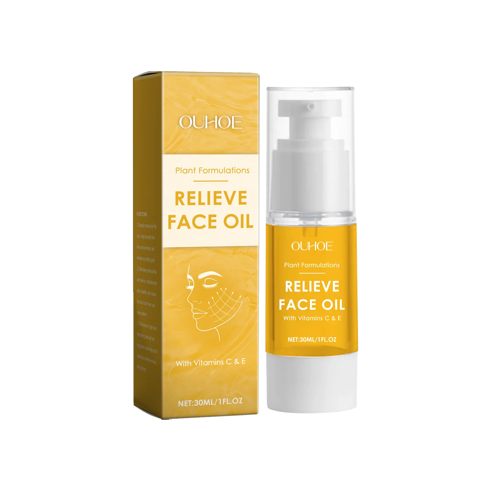 OUHOE Moisturizing Facial Essential Oil Firming Refreshing Moisturizing Care Facial Skin Facial Care Oil Balance Skin Tone