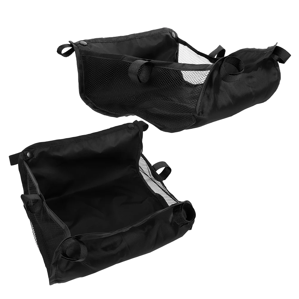 

2pcs Universal Stroller Storage Basket Large Capacity Baby Organizer Bag Spacious Mesh Cargo Net Durable Bottom For Pram