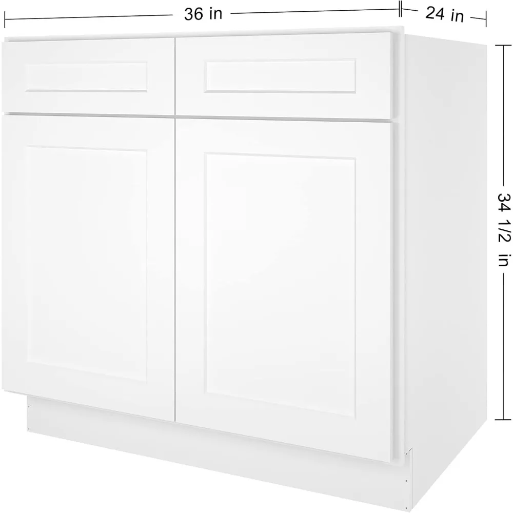 "24x36x34.5" Unassembled Sink Base Cabinet - Large Capacity Single Sink Storage Unit, Ready to Build"