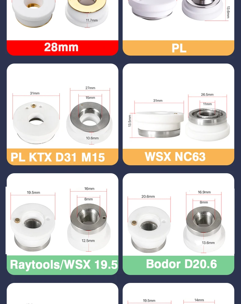 BOCI Original Laser Keramik Körper M11 * 0,75 H34 D 40,5 M11 M8 für BOCI BLT421 BLT421T BLT461 Laser Kopf Teile Laser schneiden Maschine – Detail 7
