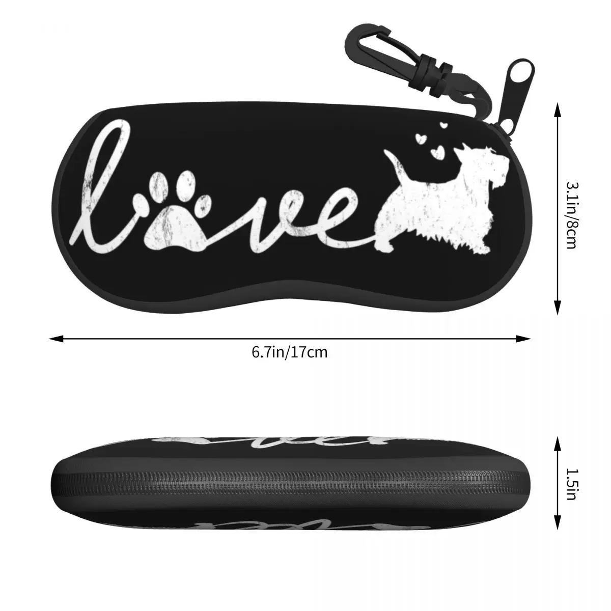 Custom Scottish Terrier Love Dog Pet Lover Gift Glasses Case Cool Scottie Shell Eyeglasses Case Sunglasses Box