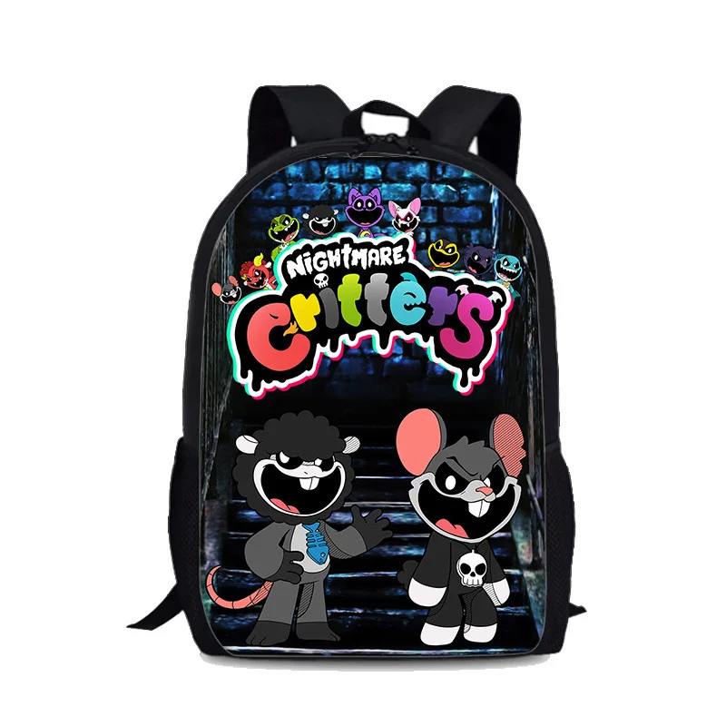 Nightmare Critters Backpack Nightmare Monster Scchool Bags Pencial Bag  Nightmare Lamb Book Bag Pen Case For Student Backpack