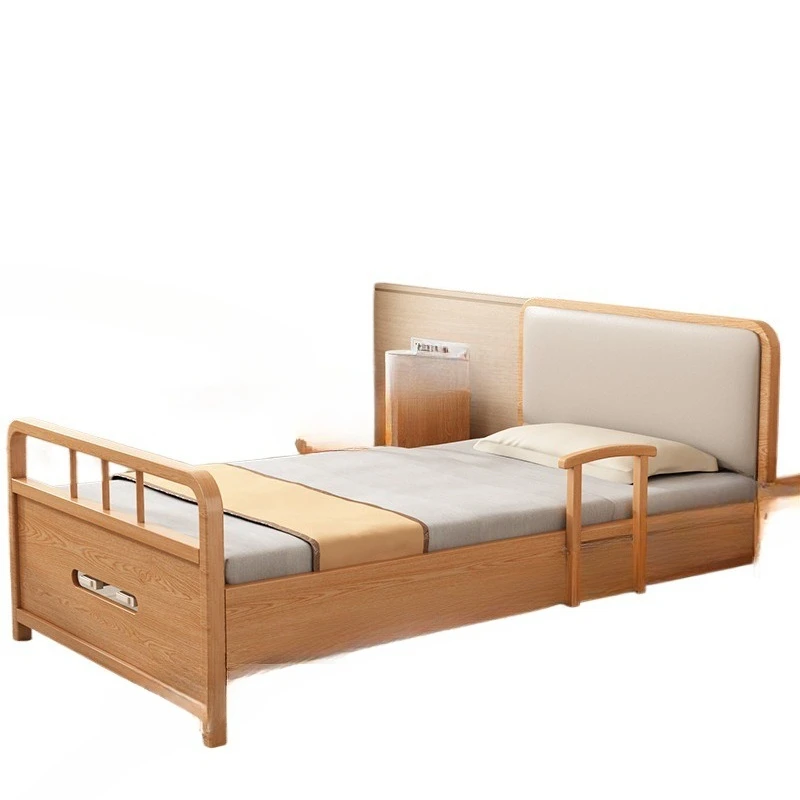 Single adjustable, hand-cranked electric, liftable, nursing home home use, nursing bed