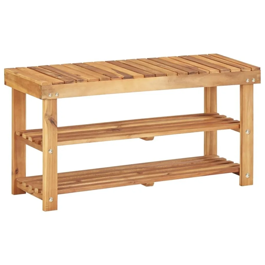

Shoe Rack 35.4x12.5x18.1 Solid Acacia Wood