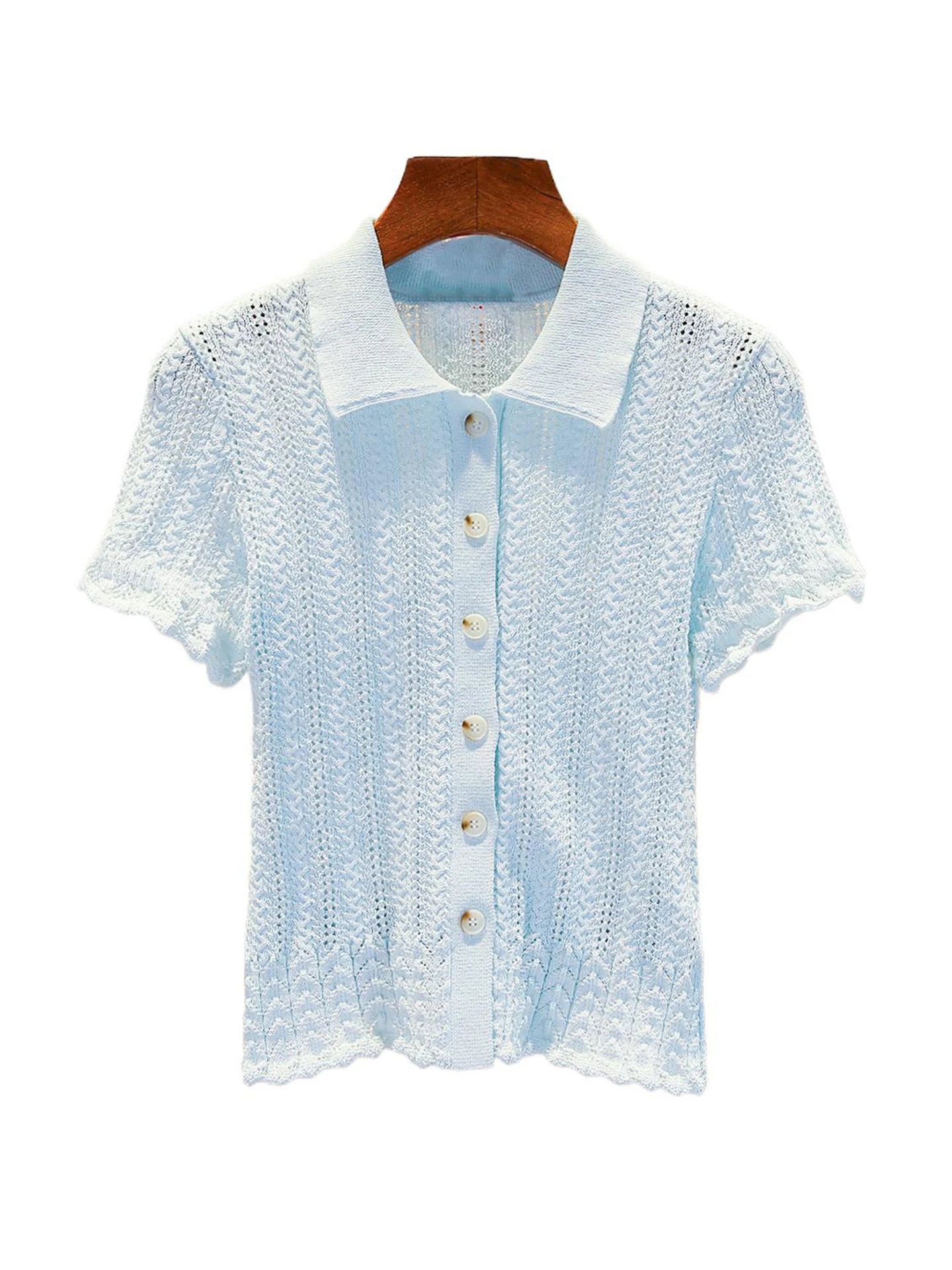 

High-End Women's Knitted Hollow out Hook Flower Embroidery Open Cardigan Top South Oil Ele Sle Commute Simple Design