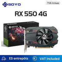 SOYO Full New AMD GPU Radeon RX 550 4G GPU GDDR5 14nm Computer PC Gaming Video HDMI-compatible DP DVI 128Bit Graphics Card