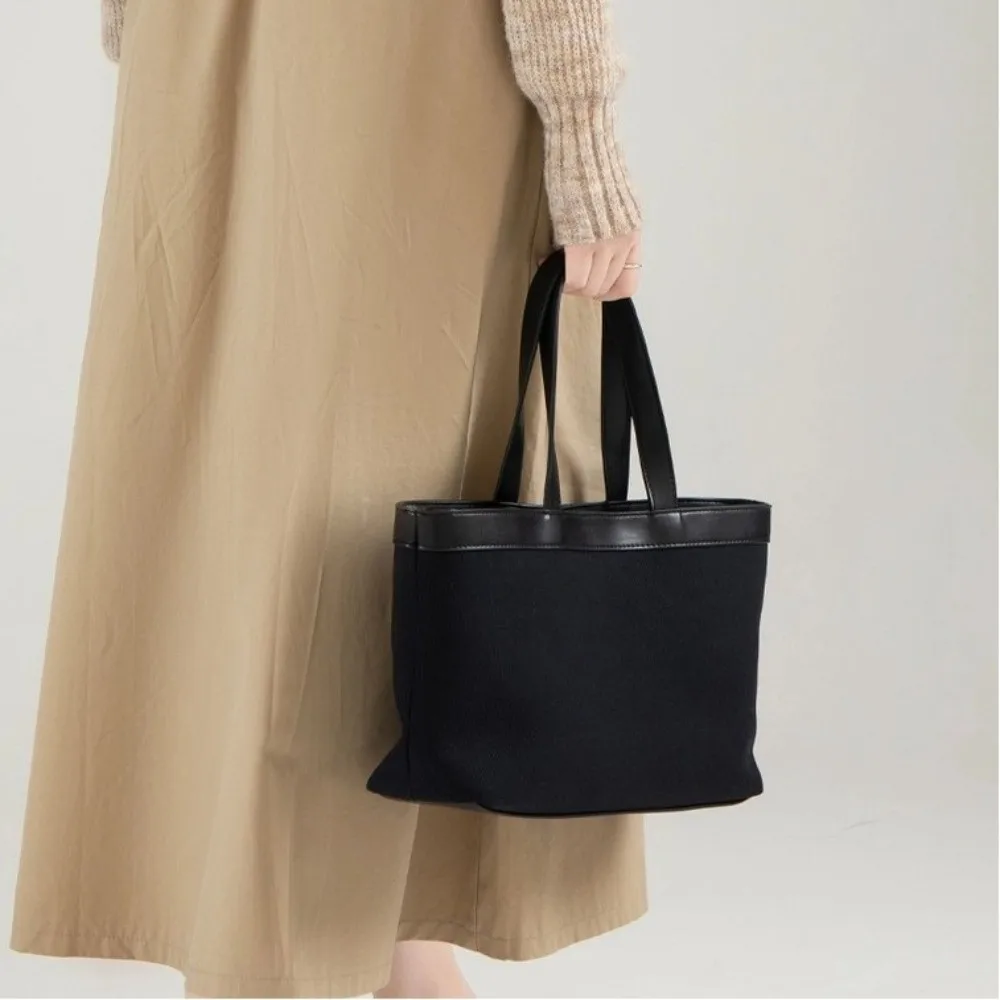 

Модная холщовая сумка-тоут, большая вместительная однотонная женская сумка, ручная сумка на плечо в корейском стиле, женская сумка