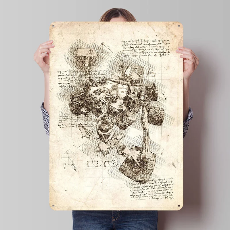 Mars Curiosity Rover Tinplate Poster Custom Wall Art Vintage Metal Signs Retro Tin Plaque for Living Room Decoration Man Cave