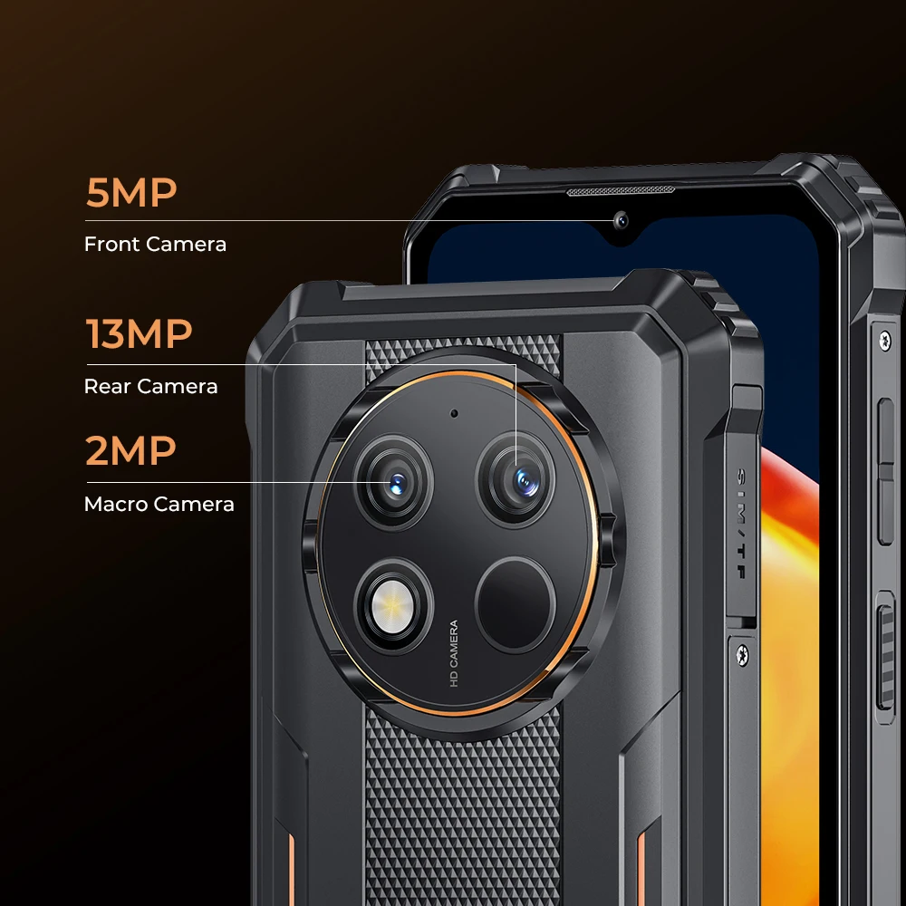 Oukitel WP28S Rugged Smartphones 6.52Inch Octa Core 4GB+128GB Android 14 Mobile Phone 10600mAh Battery 13MP Camera Cellphone NFC