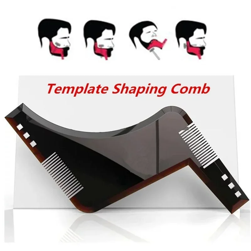 Beard Shaping Comb Template Brush for Hair Trimmer Stencil Men Salon Tools Barber Accessories