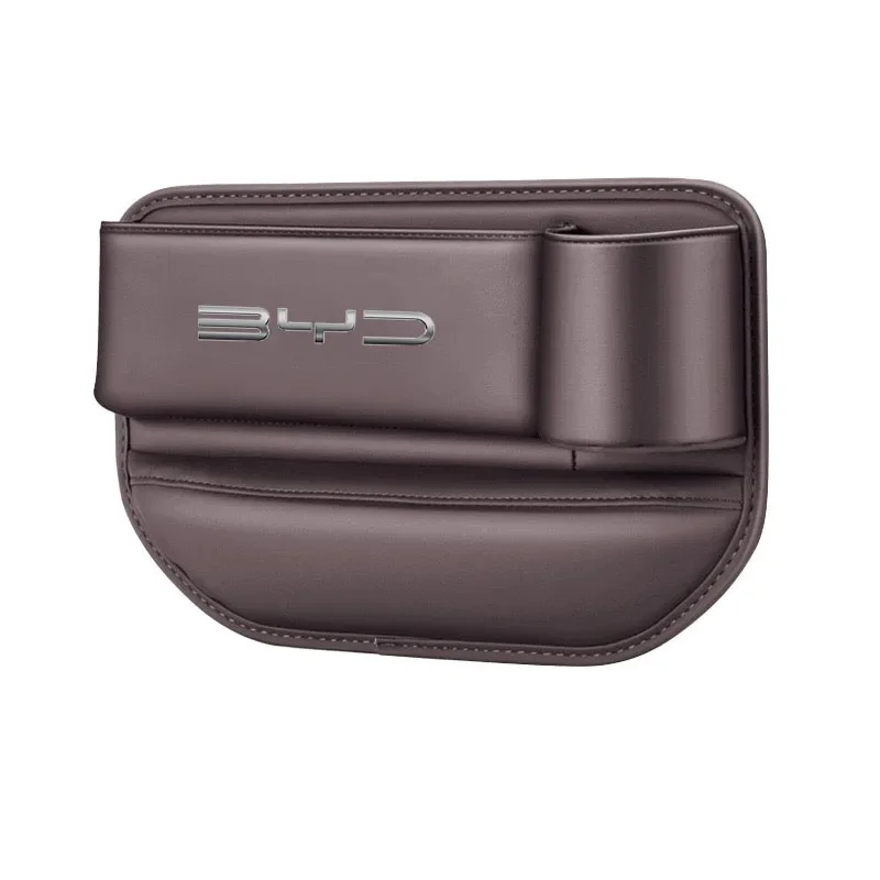 Multifunctional Leather Seat Gap Storage Box For BYD Atto3 Seal Han Tang Dolphin Song Yuan Car Side Seam Organizer With Cup Hold